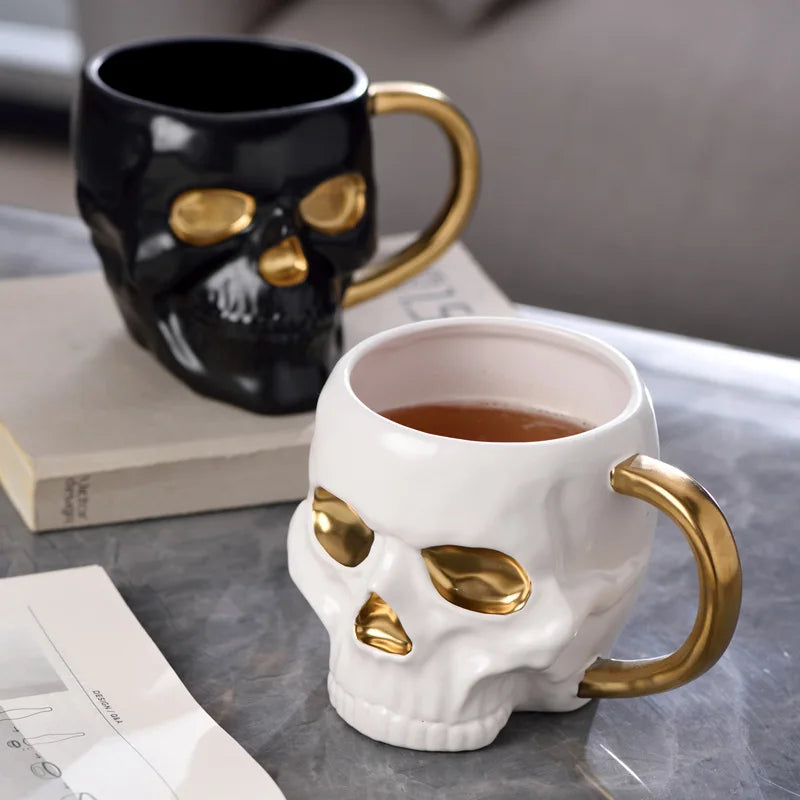 Coffee Mug Ceramic Skull Design 20.3 Fl Oz Ergonomic Handle