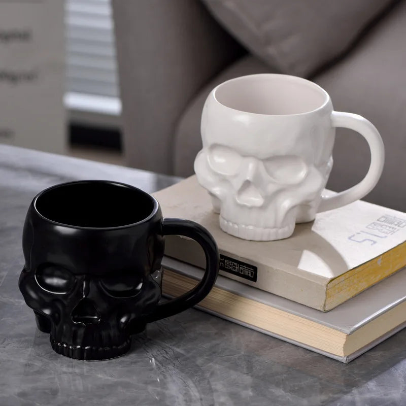 Coffee Mug Ceramic Skull Design 20.3 Fl Oz Ergonomic Handle