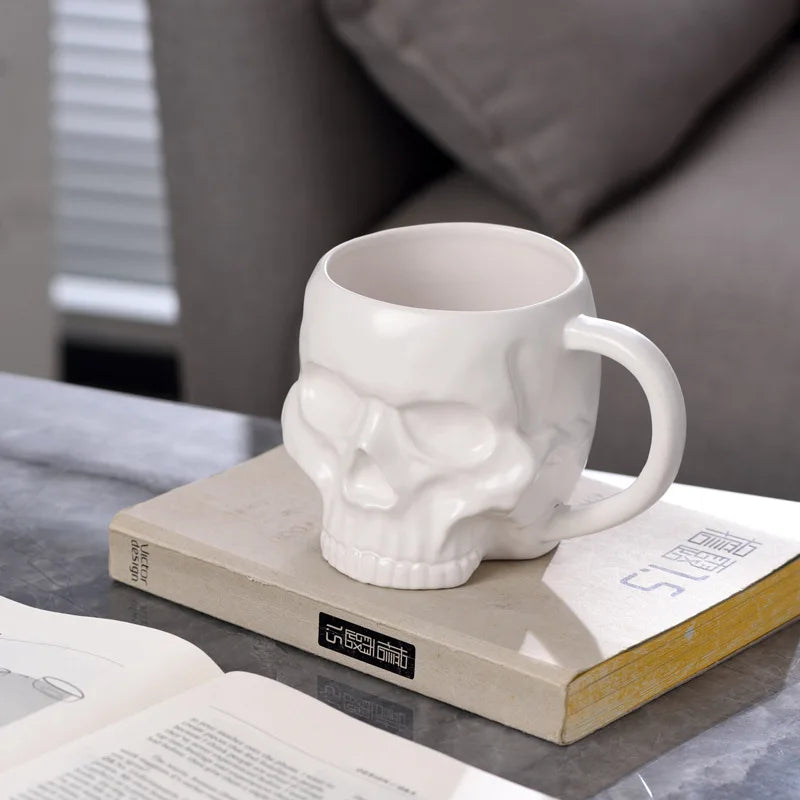 Coffee Mug Ceramic Skull Design 20.3 Fl Oz Ergonomic Handle