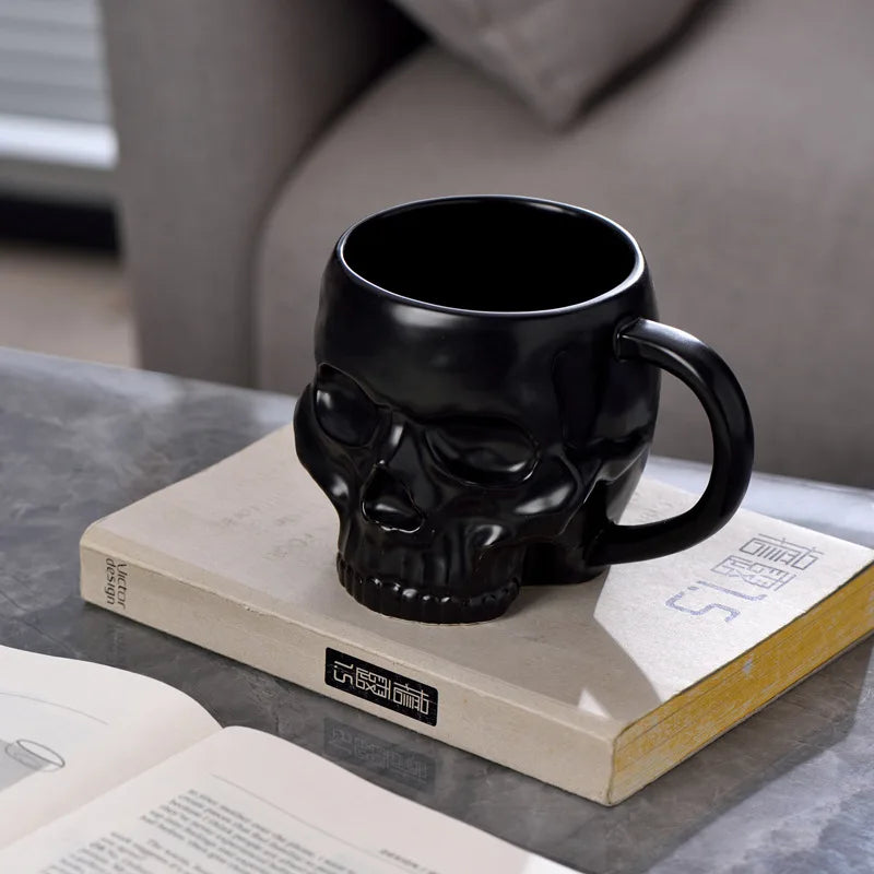 Coffee Mug Ceramic Skull Design 20.3 Fl Oz Ergonomic Handle