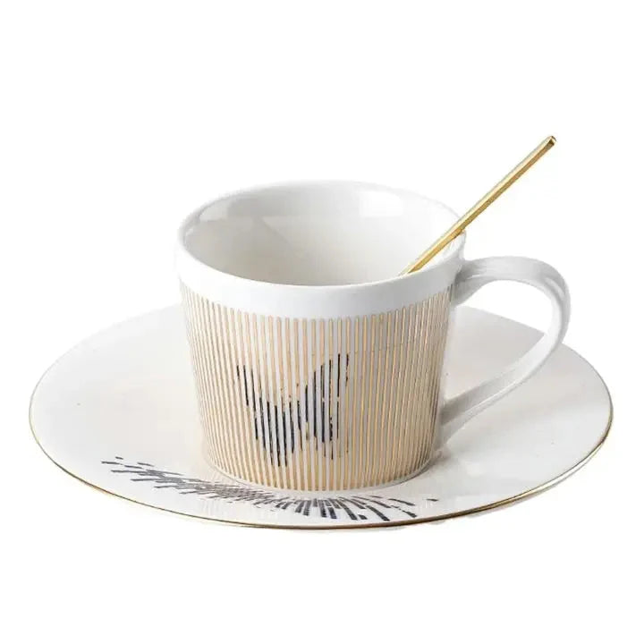 Coffee Mug Rotating Reflective Ceramic & Stainless Steel