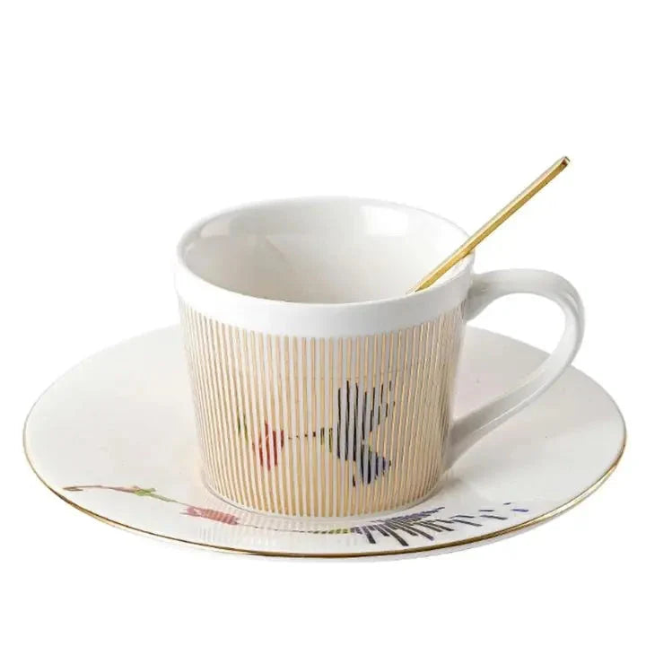 Coffee Mug Rotating Reflective Ceramic & Stainless Steel