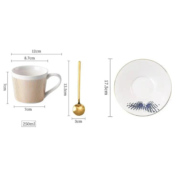 Coffee Mug Rotating Reflective Ceramic & Stainless Steel