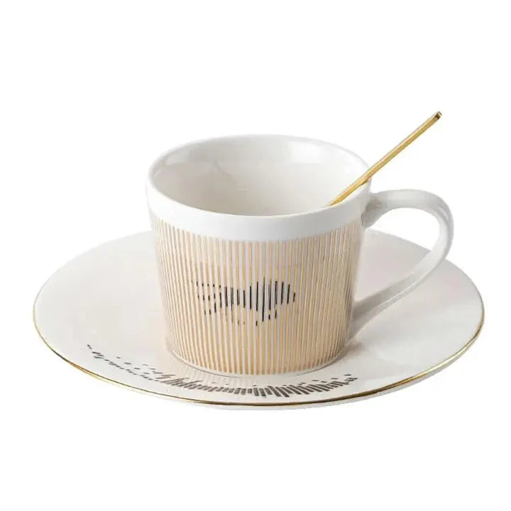Coffee Mug Rotating Reflective Ceramic & Stainless Steel