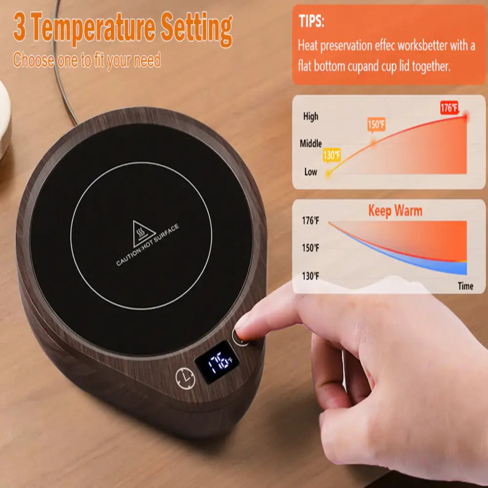 Coffee Mug Warmer 3 Heat Settings & Auto Shut-Off