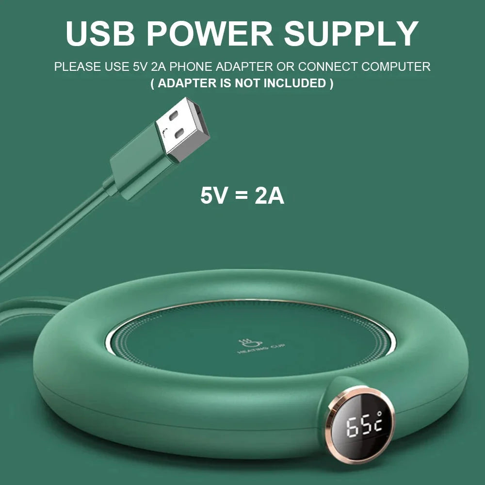Coffee Mug Warmer USB Adjustable Temperature & 8-Hour Auto Shut-Off