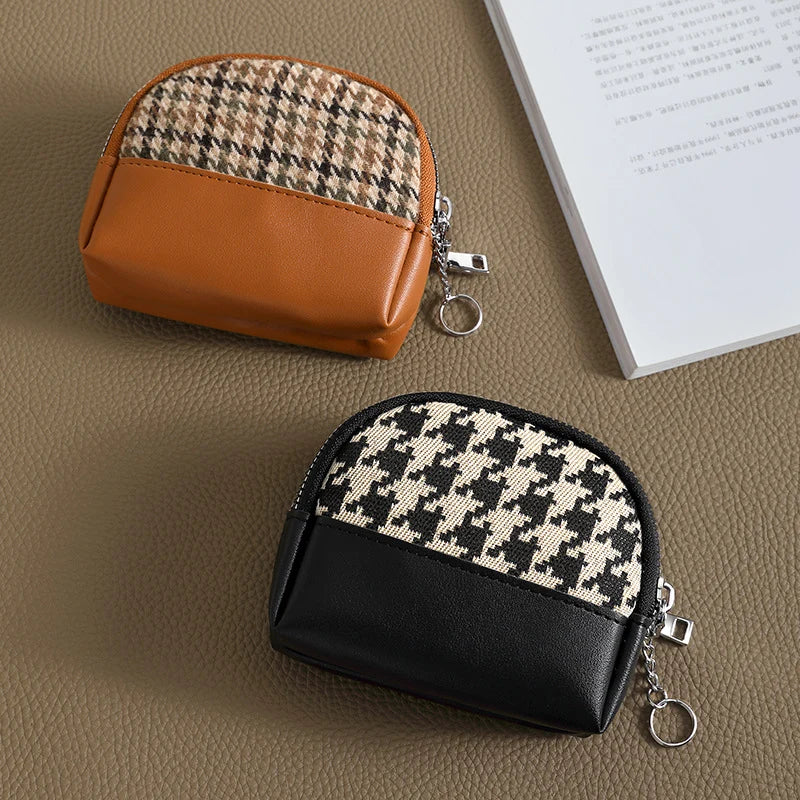 Coin Pouch Double Zip Compact Two Compartments