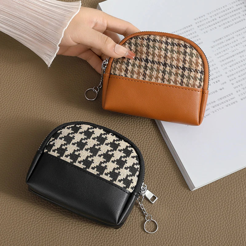 Coin Pouch Double Zip Compact Two Compartments