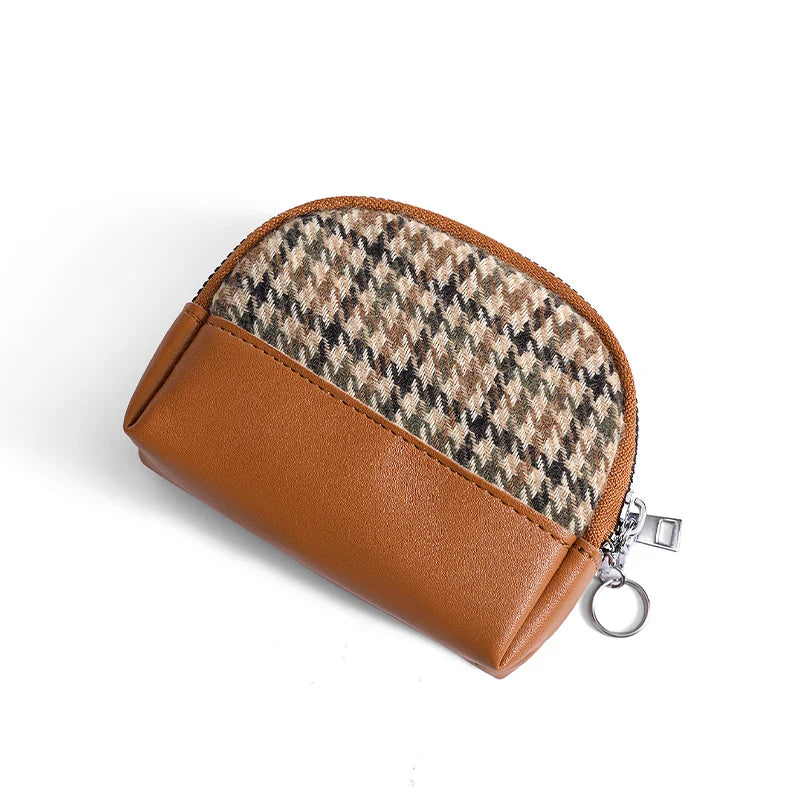 Coin Pouch Double Zip Compact Two Compartments