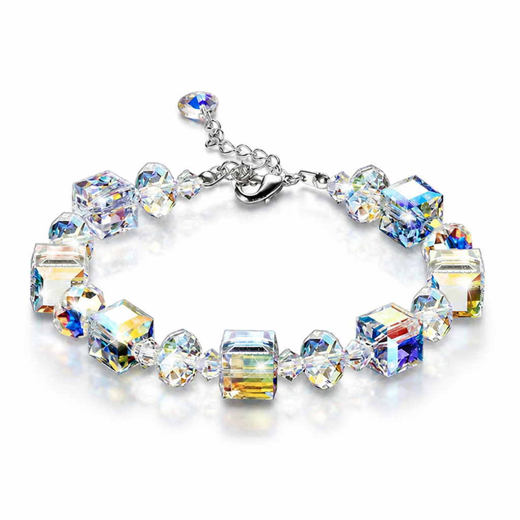 Color-Changing Crystal Sterling Silver Bracelet (Adjustable)