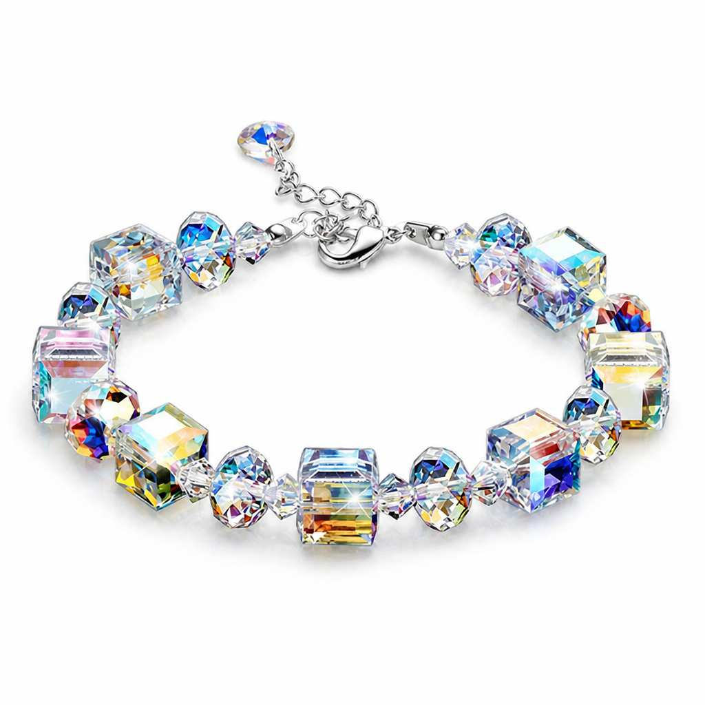 Color-Changing Crystal Sterling Silver Bracelet (Adjustable)