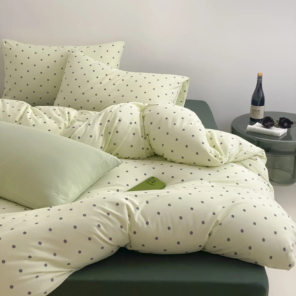 Comforter Set Cotton Polka Dot With Coordinating Pillowcases