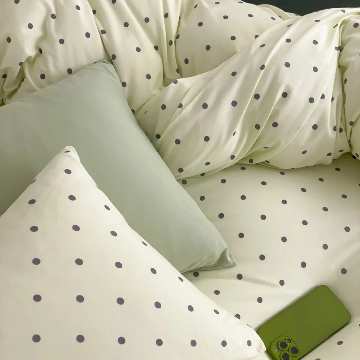 Comforter Set Cotton Polka Dot With Coordinating Pillowcases