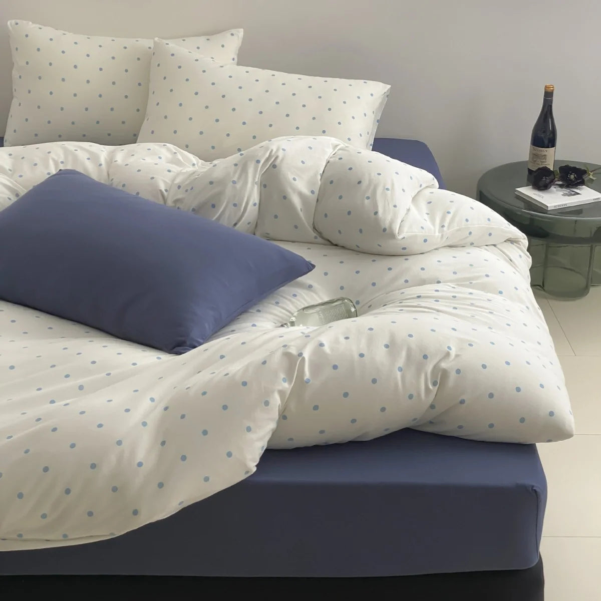 Comforter Set Cotton Polka Dot With Coordinating Pillowcases