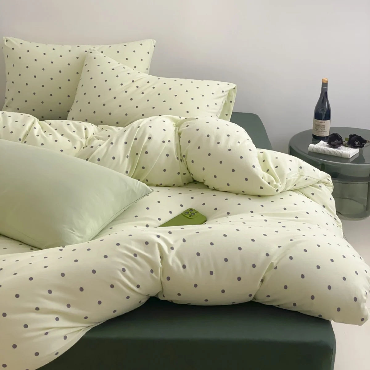 Comforter Set Cotton Polka Dot With Coordinating Pillowcases