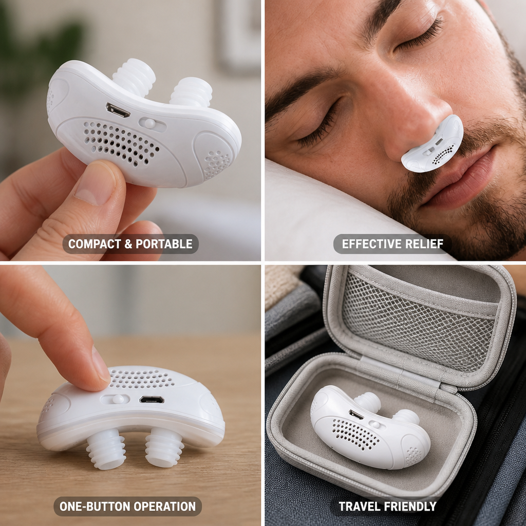 Compact Portable One-Button Micro CPAP