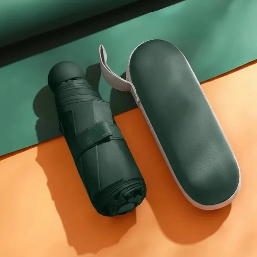 Compact Umbrella Capsule Design Lightweight Water-Repellent Polyester