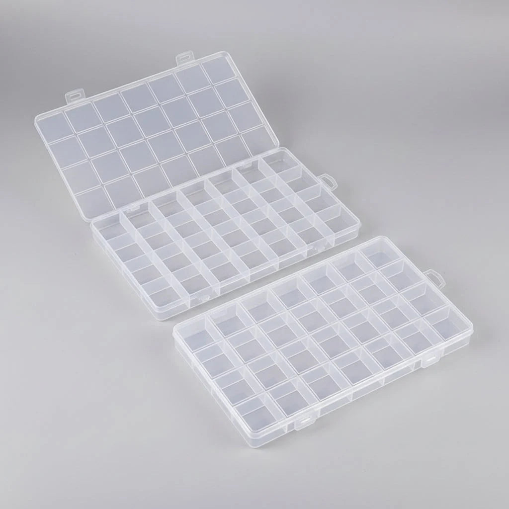 Compartment Storage Case Clear Fixed Compartments Single Lid Stackable