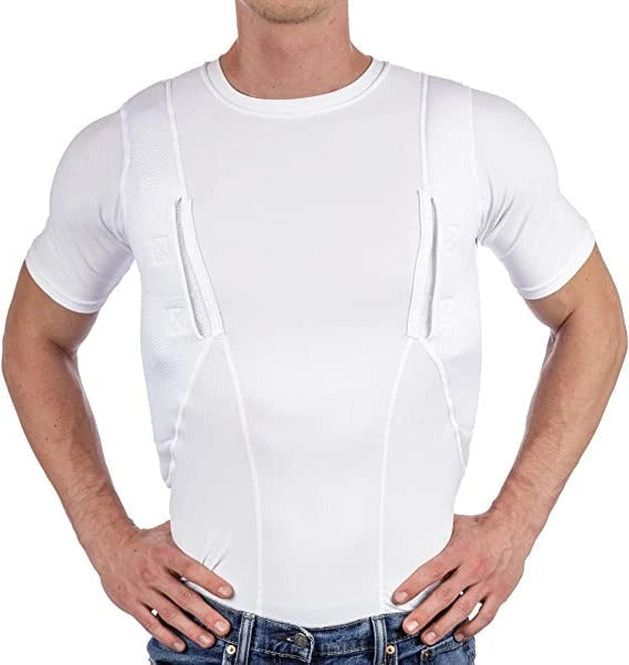Compression Shirt Concealed Carry Dual Pockets Moisture-Wicking