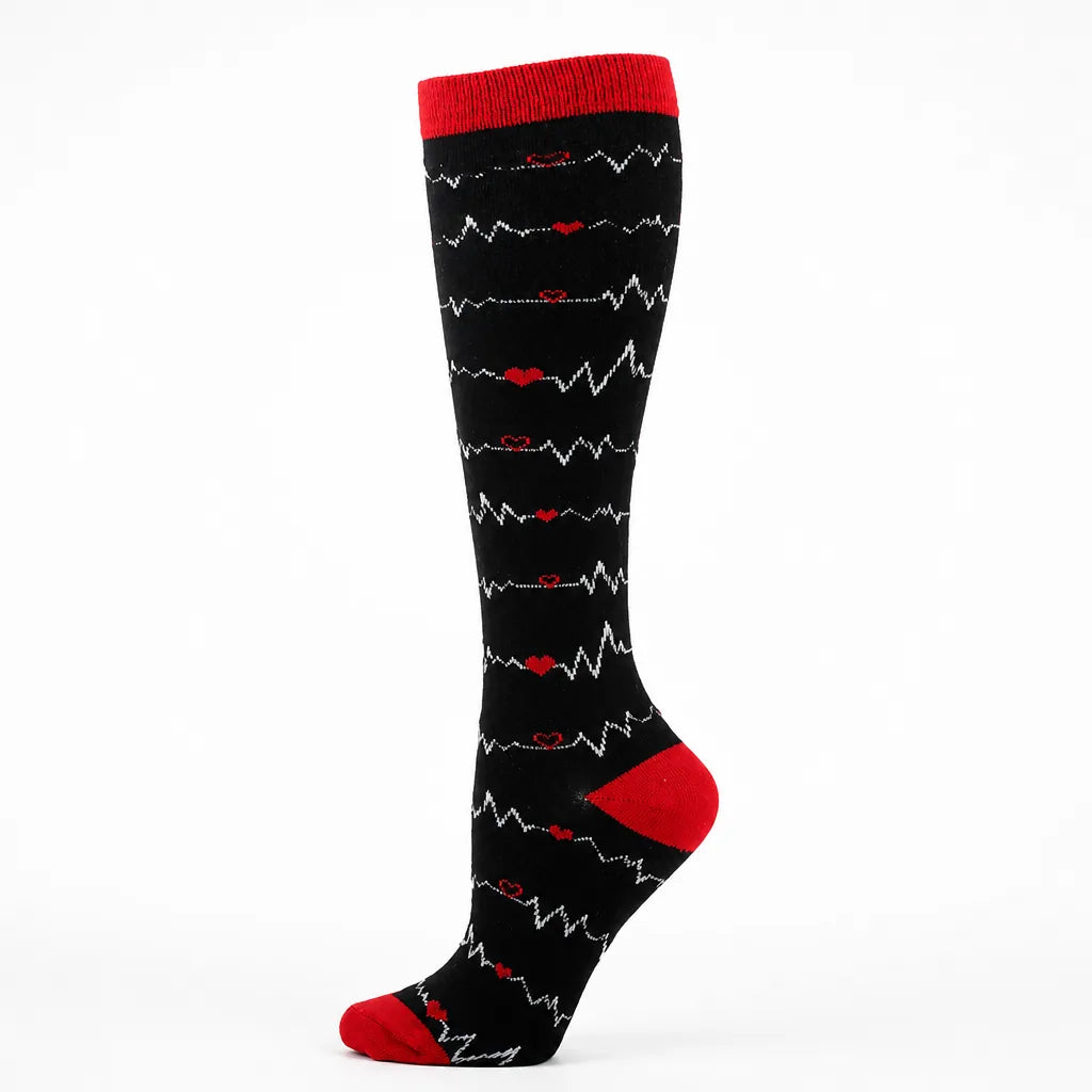 Compression Socks Knee-High Graduated Support Breathable Cotton Blend