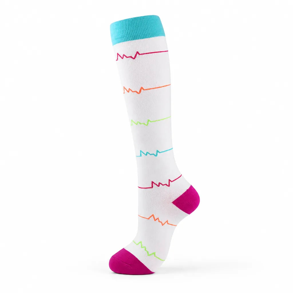 Compression Socks Knee-High Graduated Support Breathable Cotton Blend