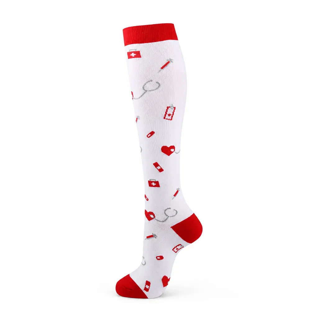 Compression Socks Knee-High Graduated Support Breathable Cotton Blend