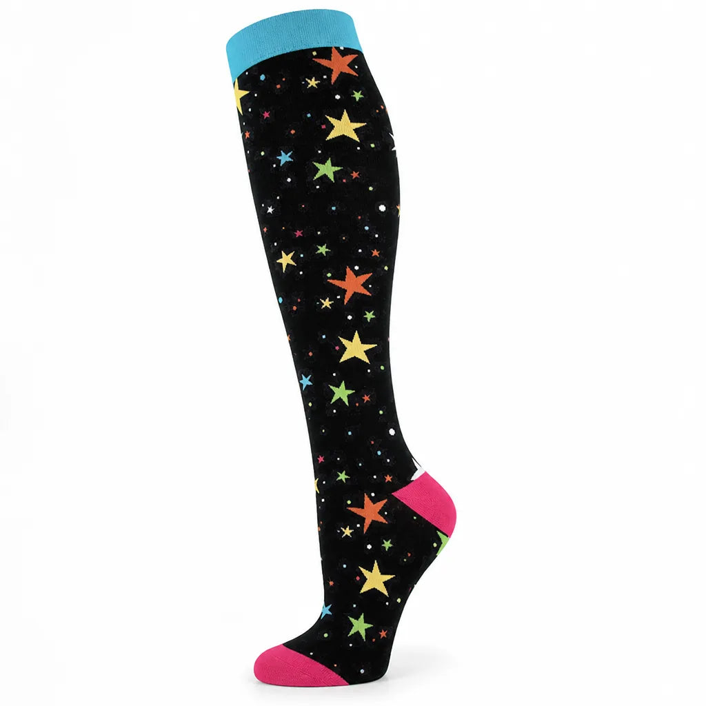 Compression Socks Knee-High Graduated Support Breathable Cotton Blend