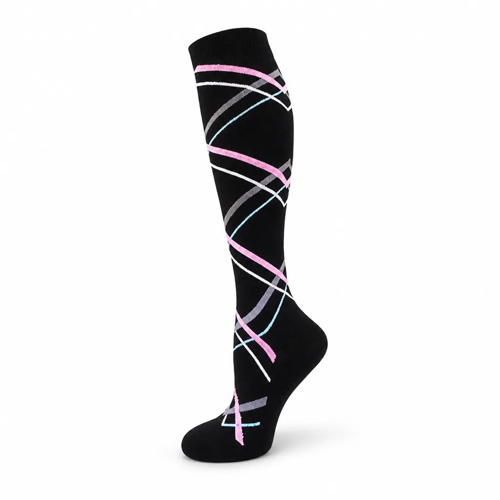 Compression Socks Knee-High Graduated Support Breathable Cotton Blend