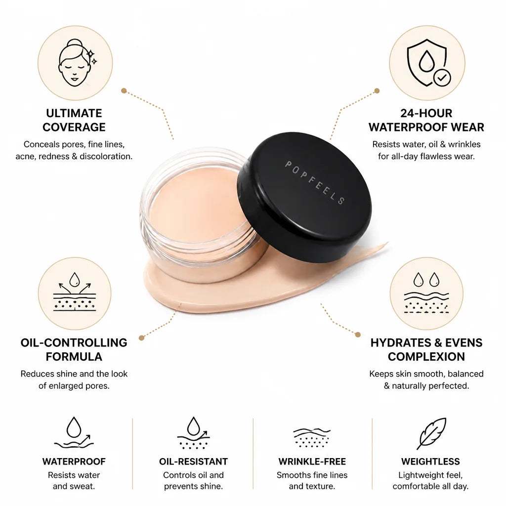 Concealer Primer Full Coverage Matte Blendable & Waterproof