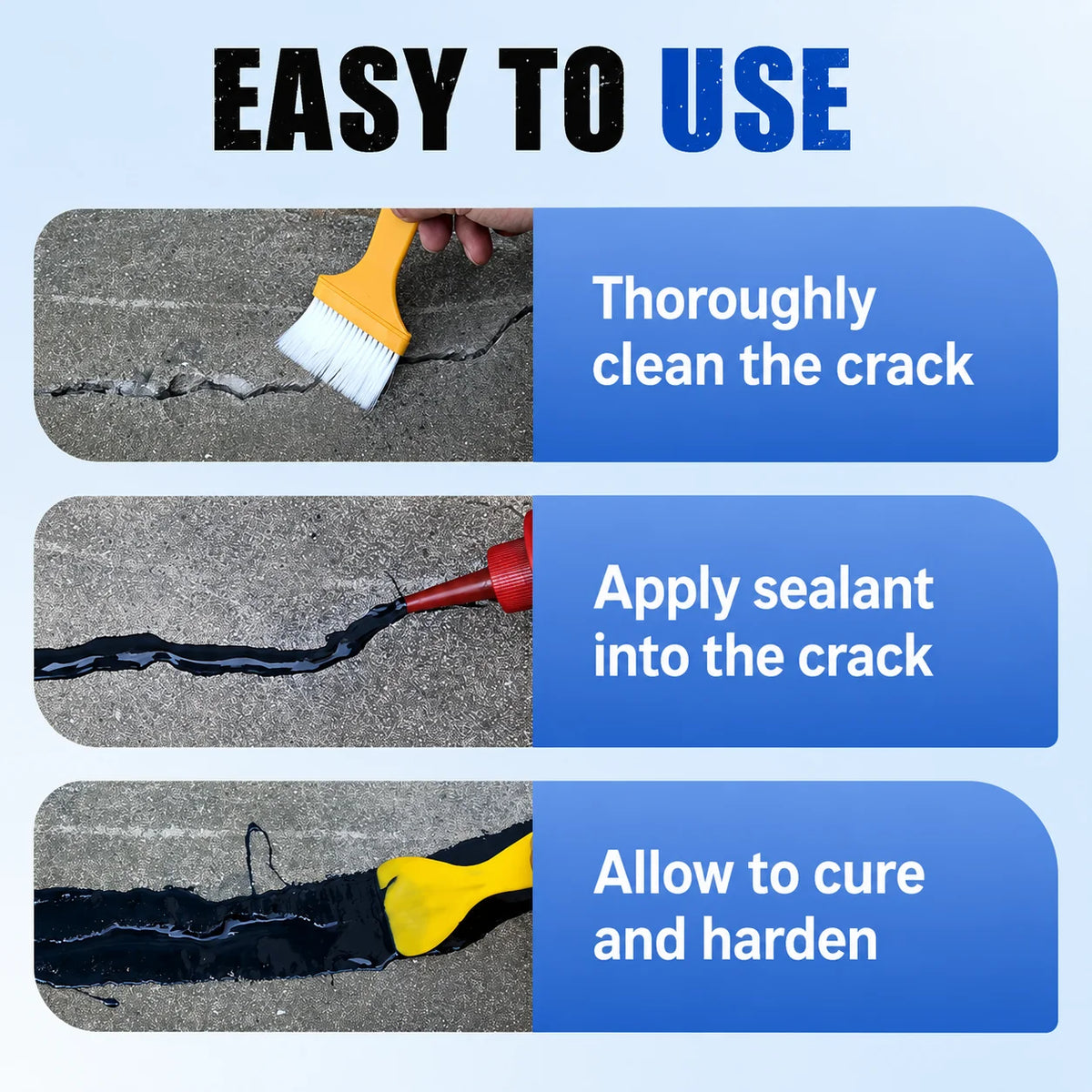 Concrete Crack Sealant Waterproof & Weather-Resistant Flexible Adhesion
