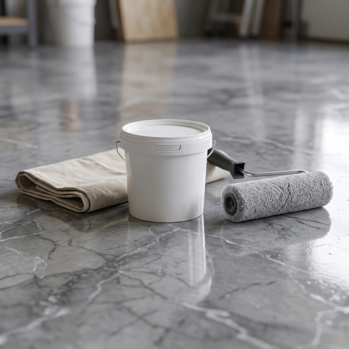 Concrete Floor Coating High-Gloss Marble Effect Waterproof