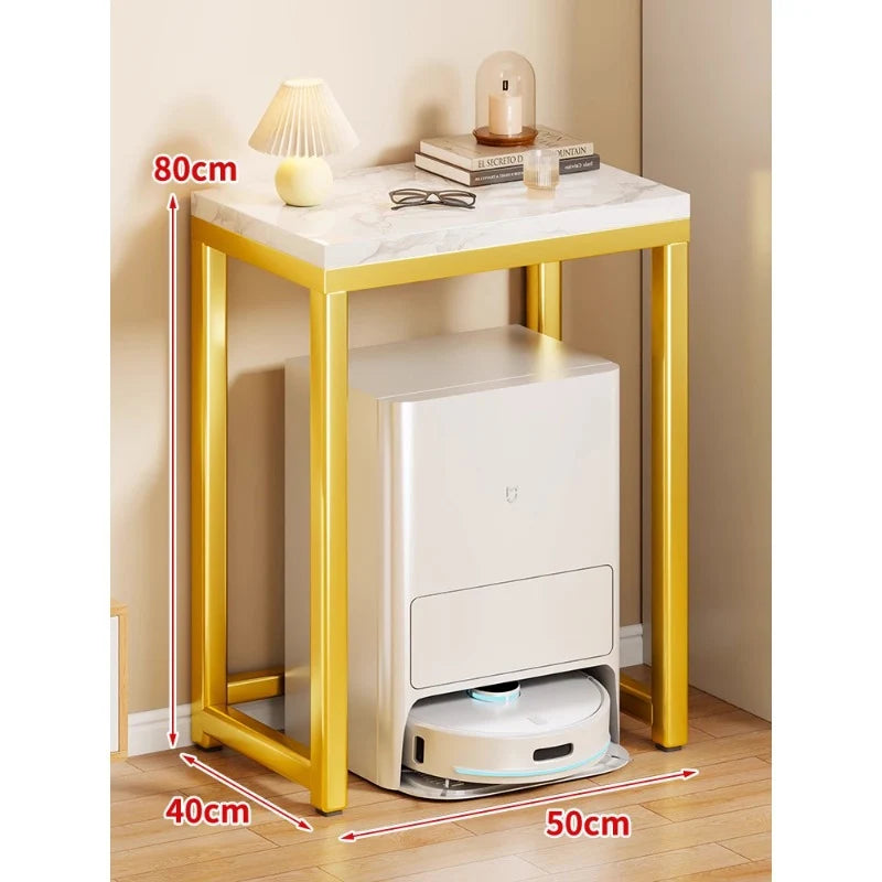 Console Table Robot Vacuum Dock Clearance Marble-Effect Top