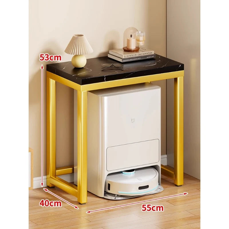 Console Table Robot Vacuum Dock Clearance Marble-Effect Top