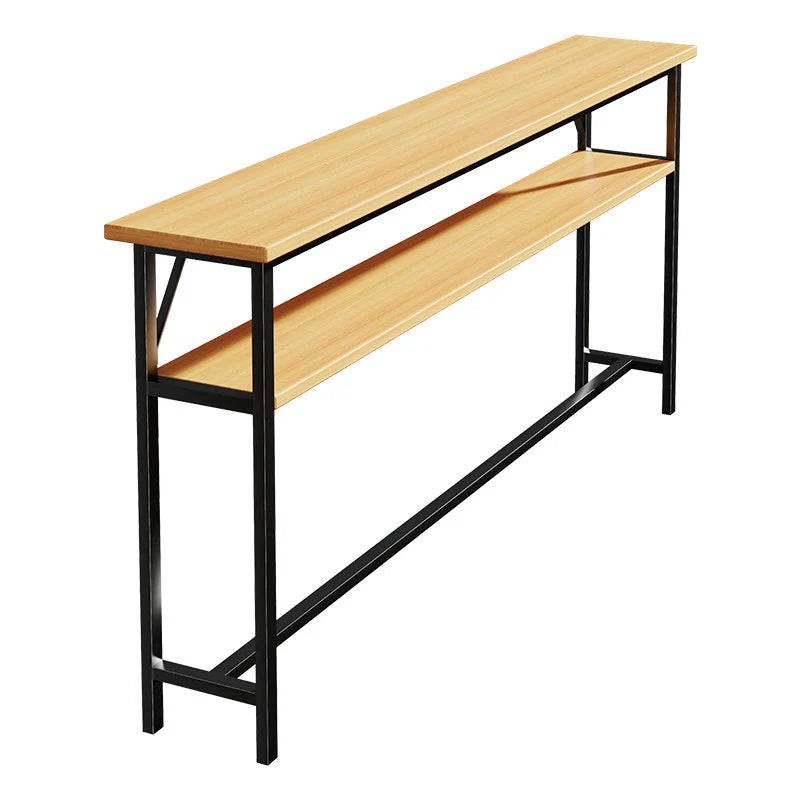 Console Table Slim Profile Scratch-Resistant Wood-Look Top