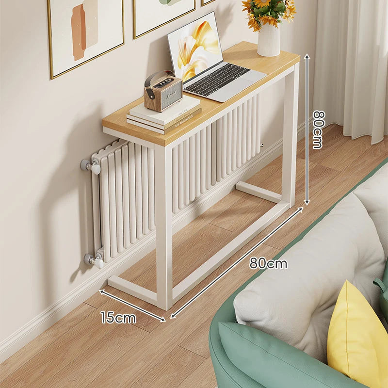 Console Table Slim Space-Saving Engineered Wood Top