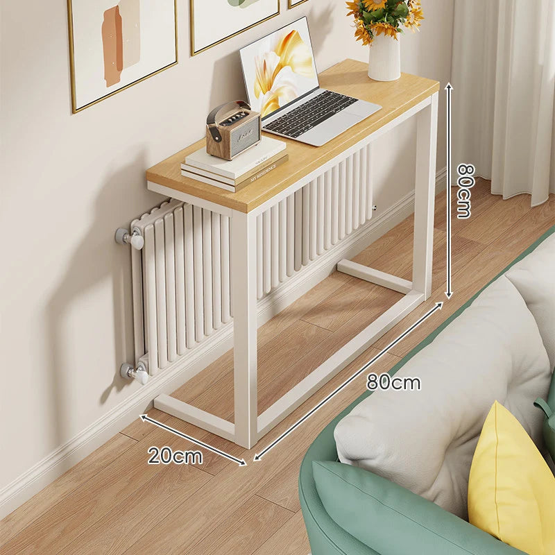 Console Table Slim Space-Saving Engineered Wood Top
