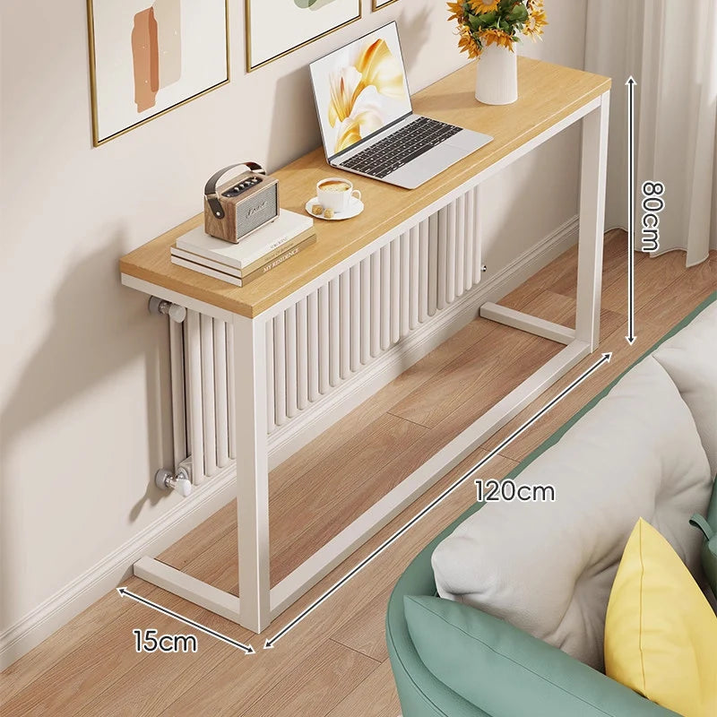 Console Table Slim Space-Saving Engineered Wood Top