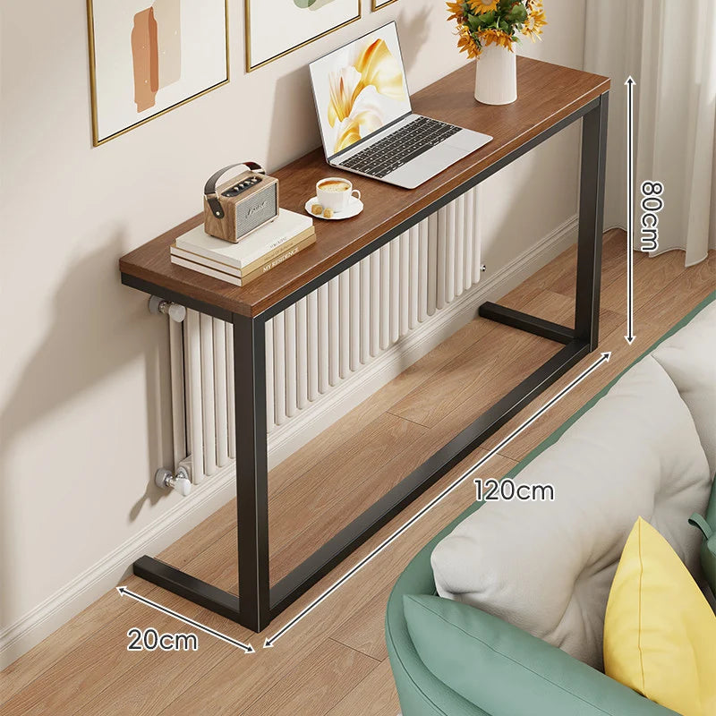 Console Table Slim Space-Saving Engineered Wood Top