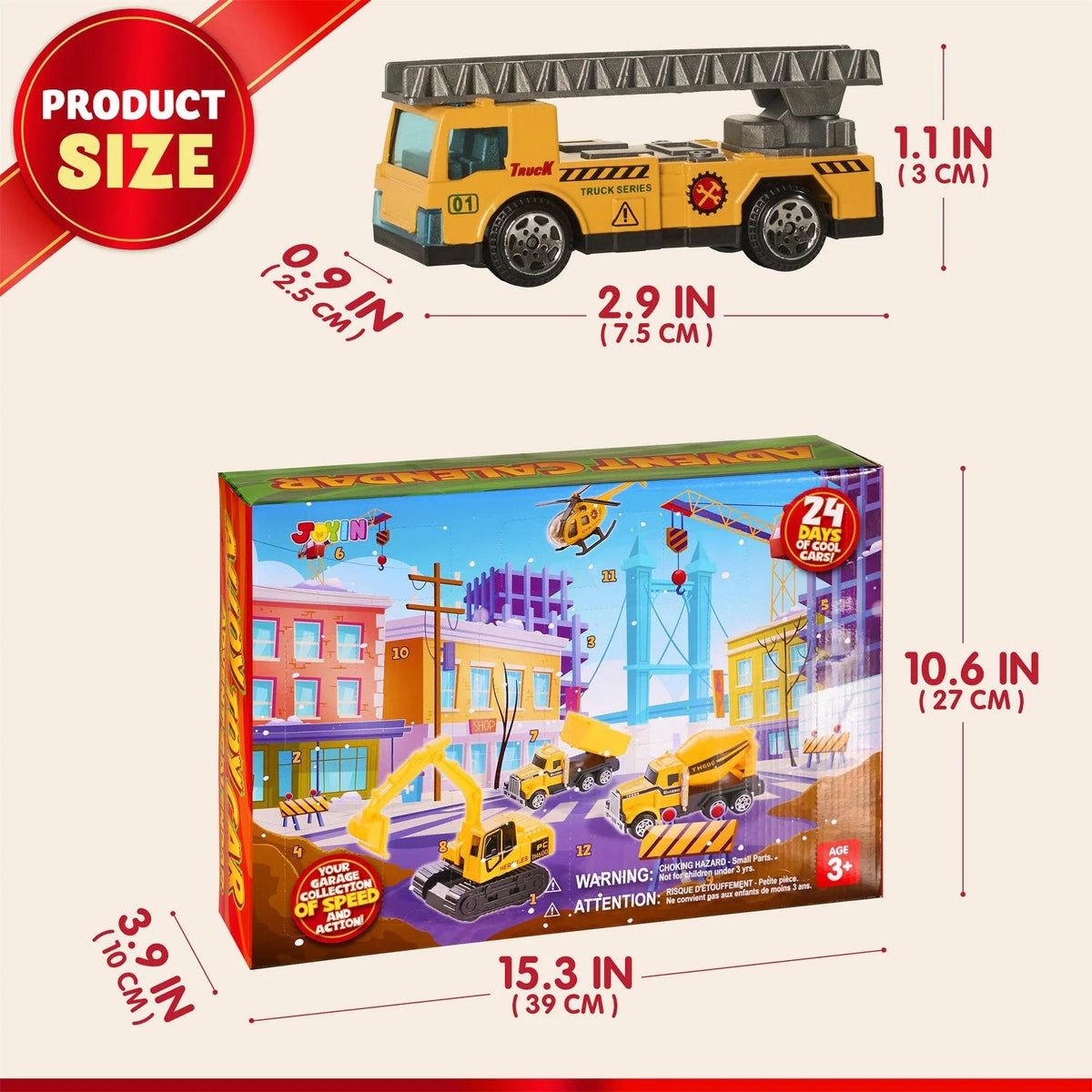 Construction Advent Calendar 24-Piece Set With Fold-Out Play Mat