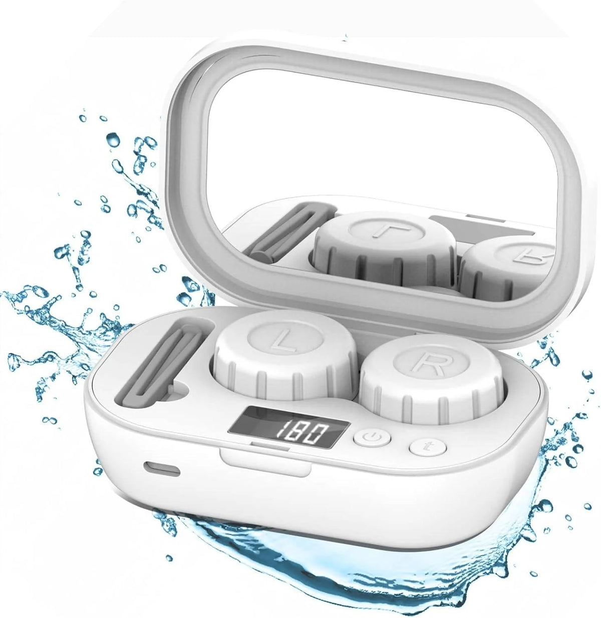 Contact Lens Cleaner Ultrasonic Dual-Chamber USB Rechargeable