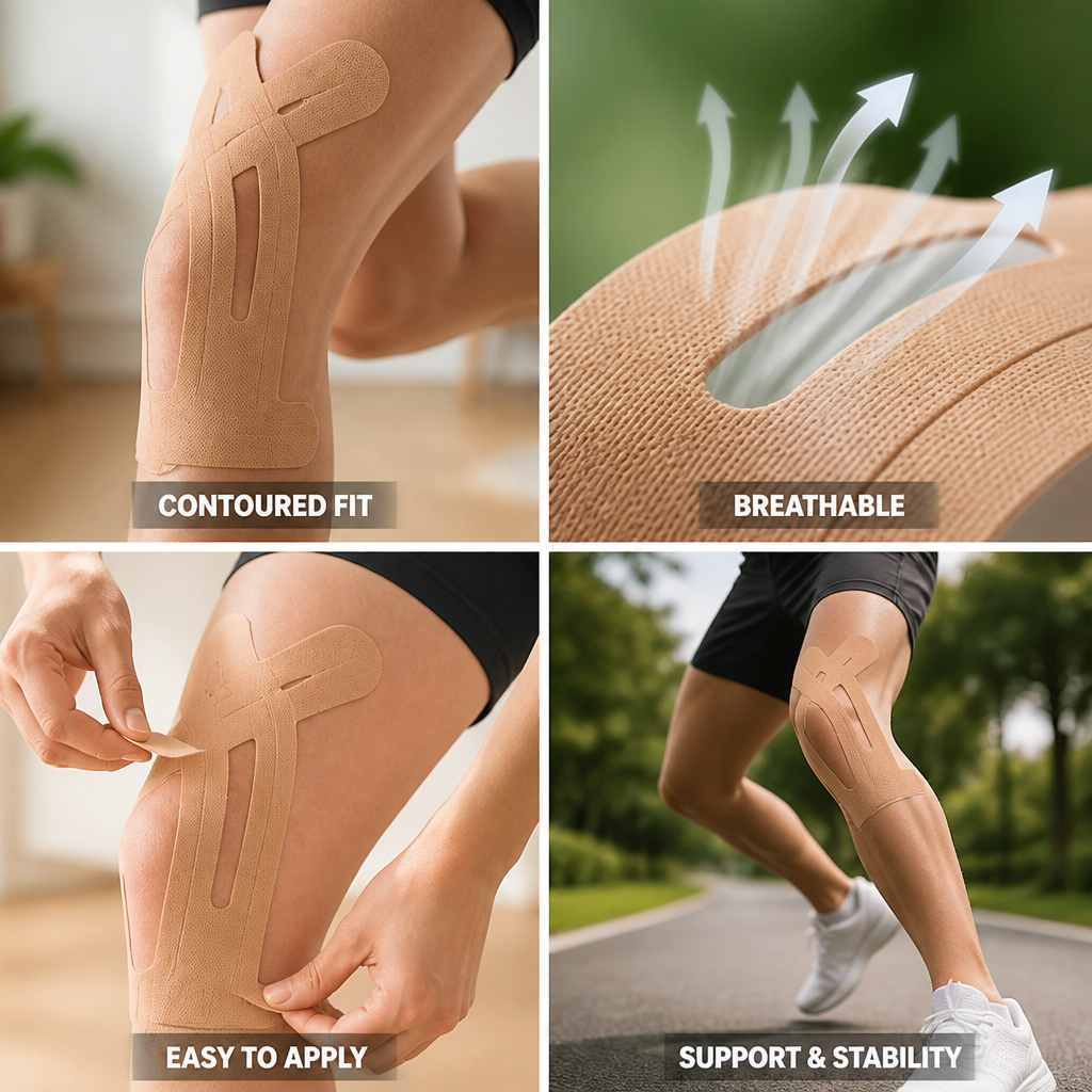 Contoured Stretchable & Breathable Knee Support Tape