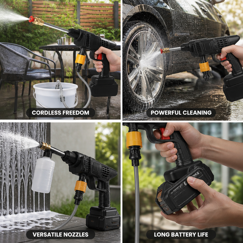 Cordless High-Pressure Self-Suction Pressure Washer (26 Bar)