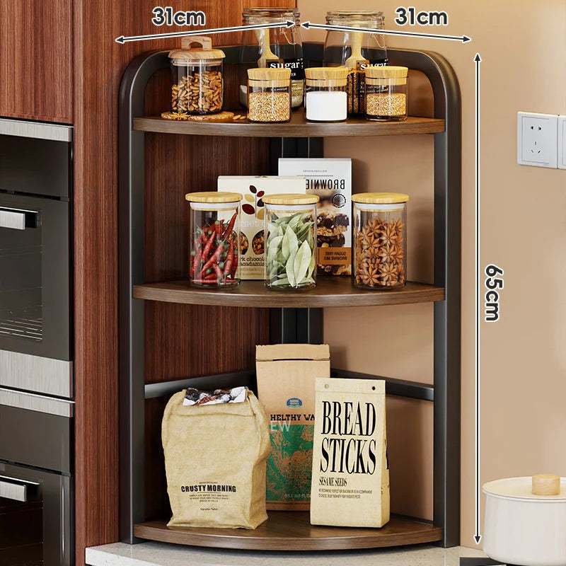 Corner Countertop Storage Rack Two-Tier Rust-Resistant Metal