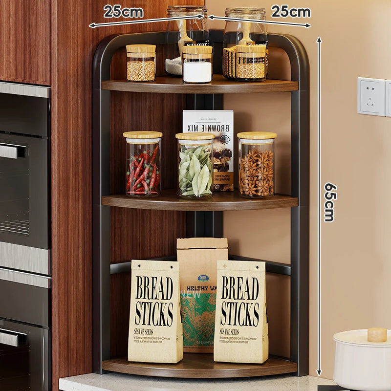 Corner Countertop Storage Rack Two-Tier Rust-Resistant Metal