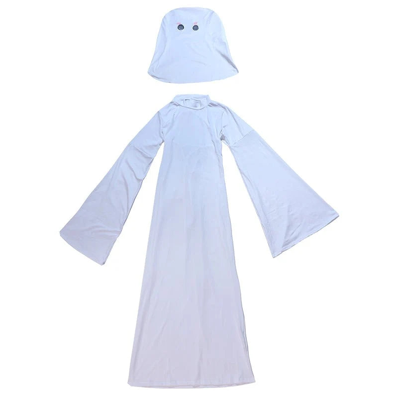 Cosplay Costume Ghost Bride Mask & Floor-Length Fitted Dress