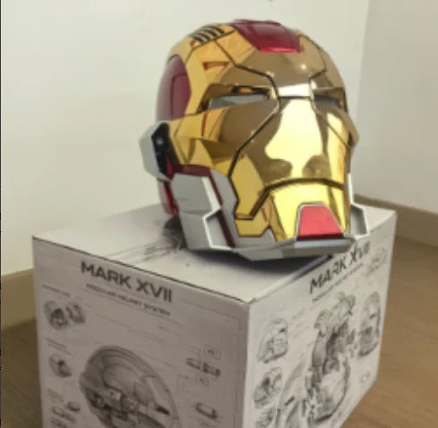 Cosplay Helmet Motorized Faceplate English Voice Control LED Eyes