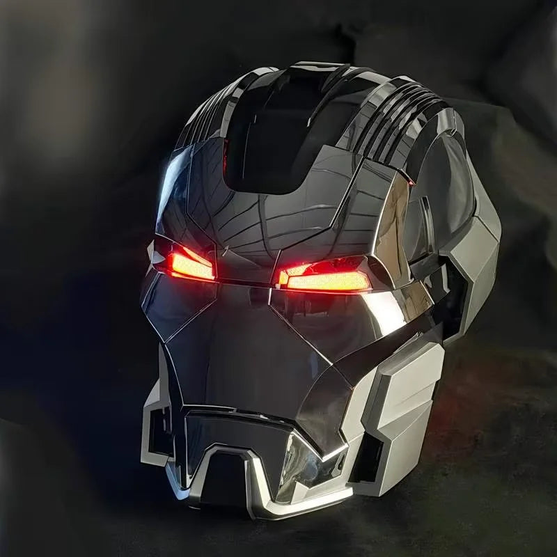 Cosplay Helmet Motorized Faceplate English Voice Control LED Eyes