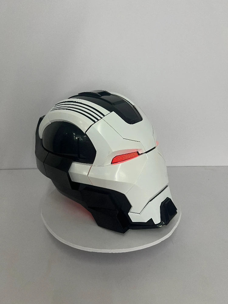 Cosplay Helmet Motorized Faceplate English Voice Control LED Eyes