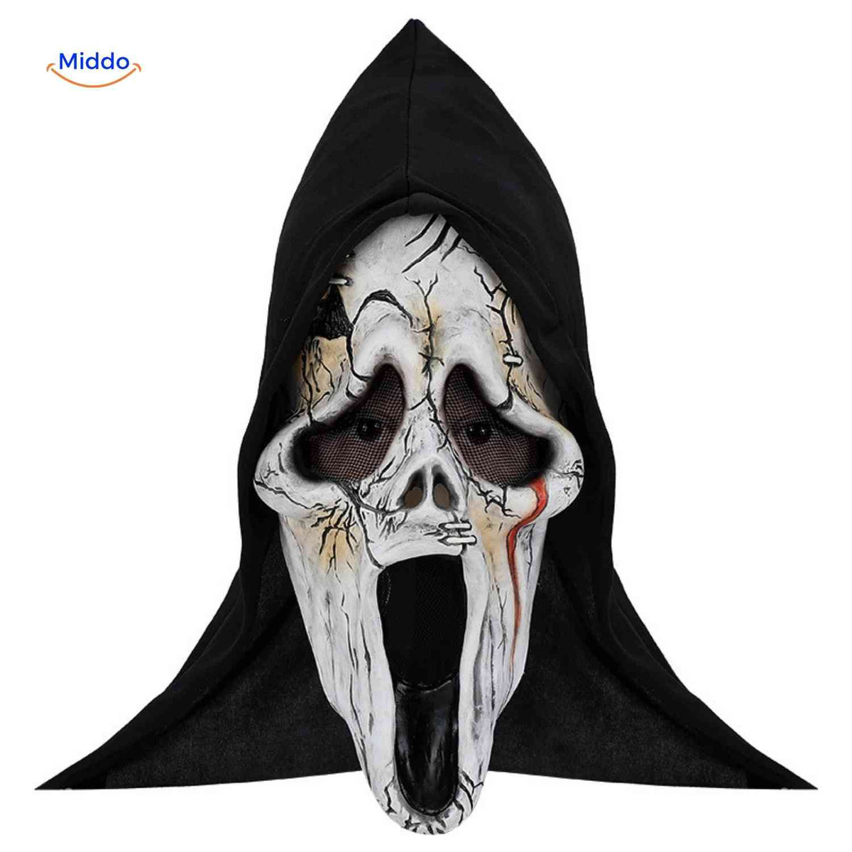 Costume Mask Full-Face Integrated Hood Breathable Mesh