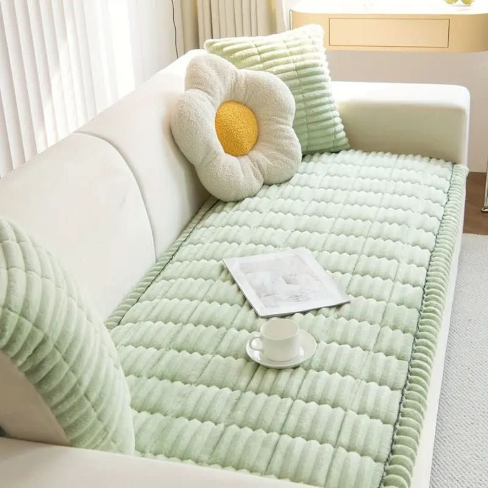Couch Cover Plush Polyester Non-Slip Machine-Washable
